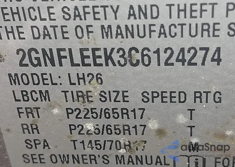 2012 Chevrolet Equinox 1Lt из США, поврежденный, VIN 2GNFLEEK3C6124274